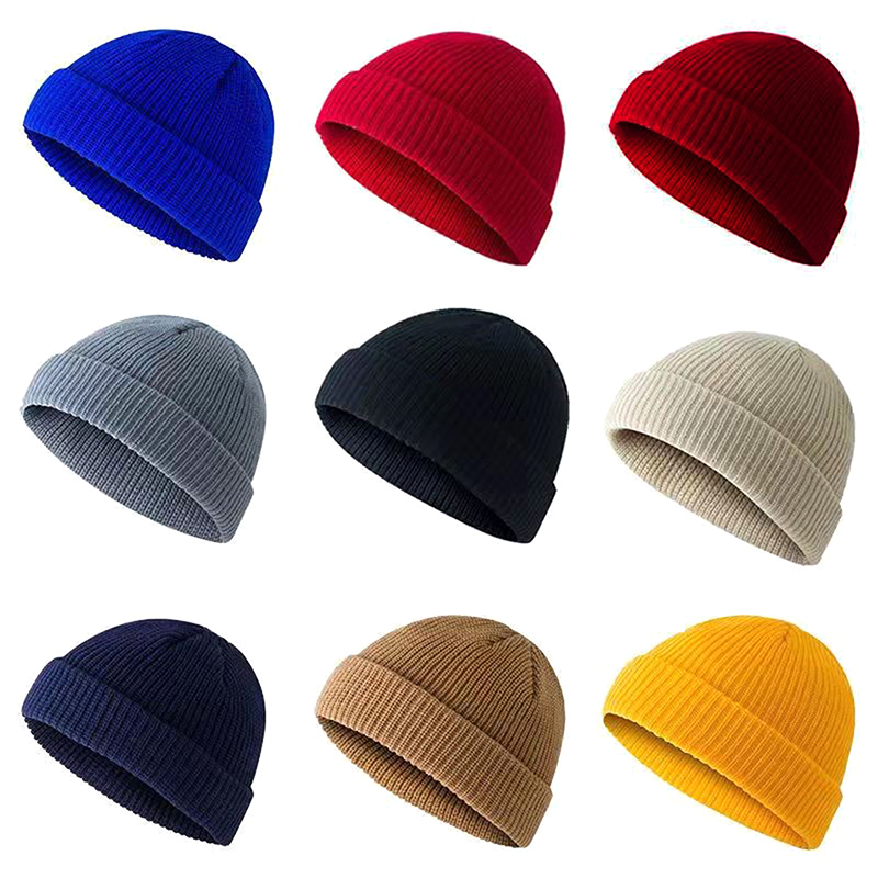 Beanie Cuffed Knit - Gorros de lana Unisex cálidos para