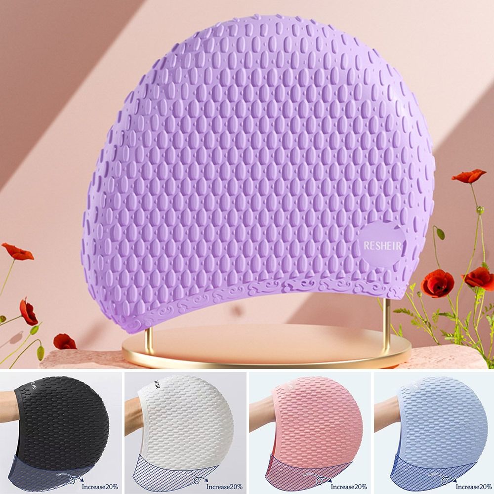 Swim Hat Silicone - Gorro de natación elástico de verano,