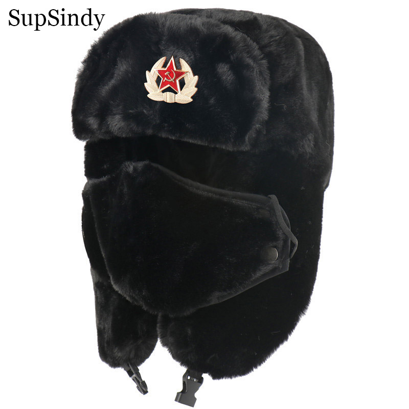 Winter Trapper Hat - SupSindy Sombrero de bombardero con solapa