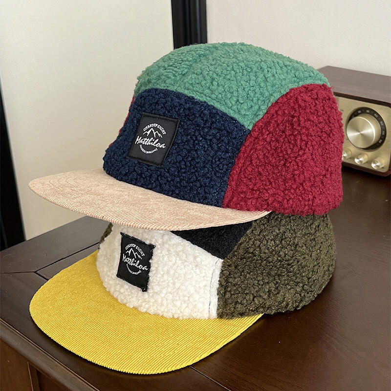 Corduroy Cap 5 Panel - Gorro de Forro Polar Retro de