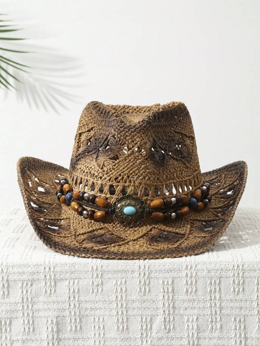 Cowboy Hat Straw - 1 Unidad Sombrero de Vaquera Unisex