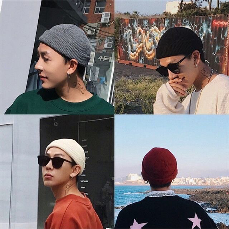 Beanie Cuffed Knit - Gorros de lana Unisex cálidos para