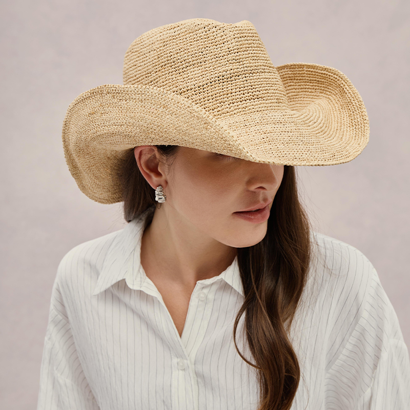 Cowboy Hat Straw - Sombrero de Rafia Premium de Lujo