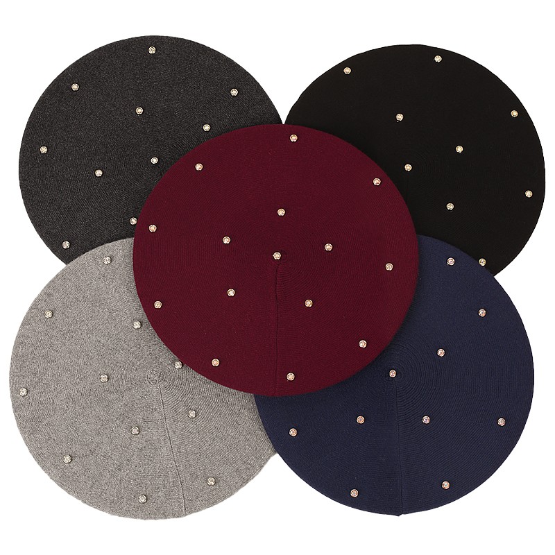 Boinas de Color con diamantes  - Beret French Wool reseña y precio