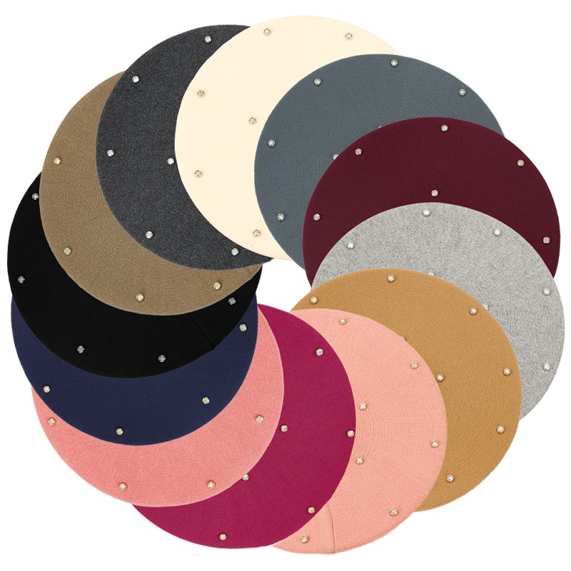 Boinas de Color con diamantes  - Beret French Wool reseña y precio