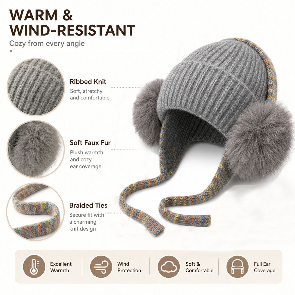 Gorro retro de punto con oreje - Beanie Cuffed Knit reseña y precio