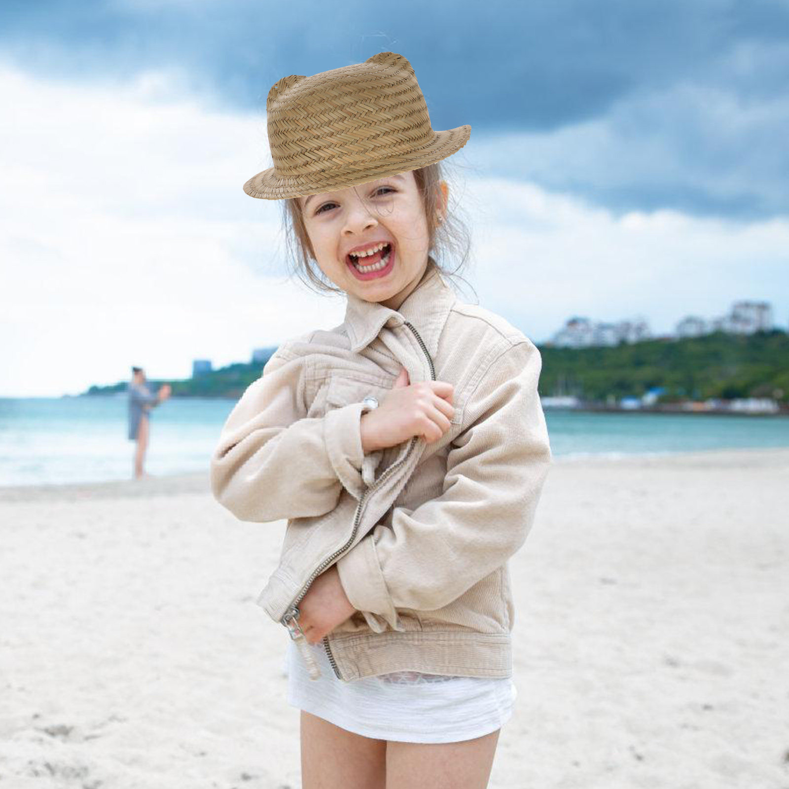 Sombrero de paja para niños, d - Sun Hat Wide Brim reseña y precio
