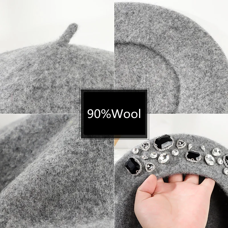 Boina francesa con decoración  - Beret French Wool reseña y precio