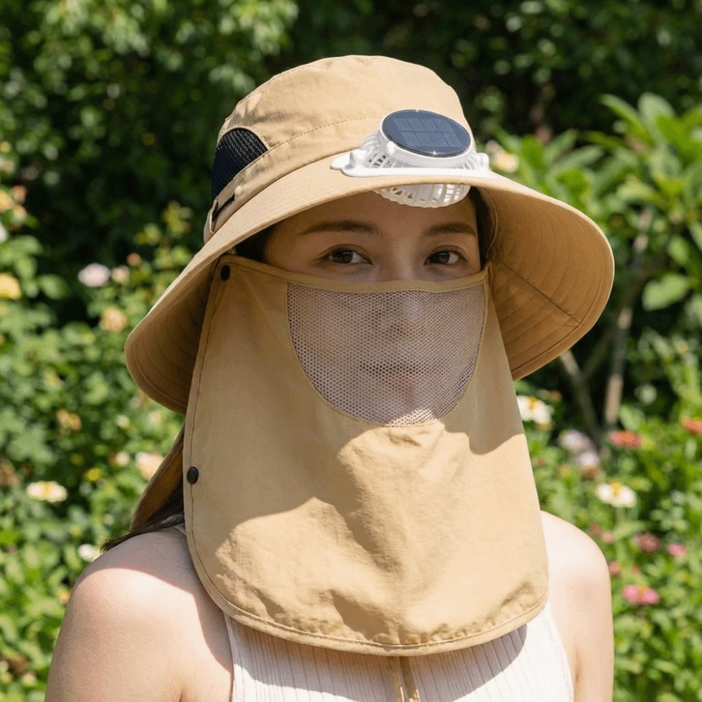 Sombrero con Ventilador Solar  - Sun Hat Wide Brim reseña y precio